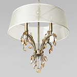 Люстра подвесная круглая с тканевым полупрозрачным абажуром и подвесками 4 лампы Gilded Elegance варинант исполнения - 4 | Loft Concept в Екатеринбурге