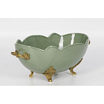 Чаша зеленого цвета из фарфора с волнообразным краем Eden Garden porcelain and bronze варинант исполнения - 1 | Loft Concept в Екатеринбурге