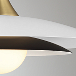 Подвесной светильник с плафоном в форме плоского купола и белой шарообразной лампой Eurofase варинант исполнения - 10 | Loft Concept в Екатеринбурге