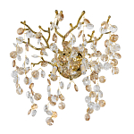 Бра золотого цвета с ветвями и прозрачными хрустальнымих подвесками Droplet Chandelier варинант исполнения - 1 | Loft Concept в Екатеринбурге