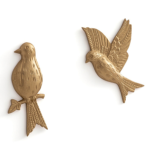 Арт-объект на стену комплект из 2-х птичек