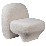 Кресло без подлокотников с обивкой из белой ткани букле Pacification варинант исполнения - 1 | Loft Concept в Екатеринбурге