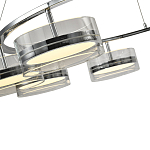 Люстра светодиодная с 8-ю прозрачными плафонами цилиндрической формы из акрила и стекла с пультом для регулировки света Glass Lamp Chromium варинант исполнения - 1 | Loft Concept в Екатеринбурге