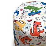 Пуф детский круглый с принтом Dinosaurs CHILDHOOD варинант исполнения - 2 | Loft Concept в Екатеринбурге