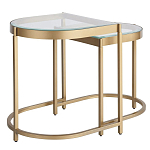 Комплект из 2-х приставных столиков на металлическом основании цвета латунь Ambassador варинант исполнения - 1 | Loft Concept в Екатеринбурге