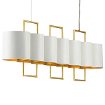 Люстра прямоугольная с белыми цилиндрическими абажурами White Ribbon варинант исполнения - 6 | Loft Concept в Екатеринбурге