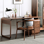 Стол рабочий округлой формы с 3-мя ящиками  Working Moonnut Table варинант исполнения - 8 | Loft Concept в Екатеринбурге