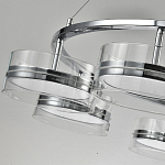 Люстра светодиодная с 8-ю прозрачными плафонами цилиндрической формы из акрила и стекла с пультом для регулировки света Glass Lamp Chromium варинант исполнения - 3 | Loft Concept в Екатеринбурге