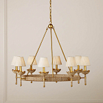 Люстра из кованого железа с отделкой плетеной веревкой и сусальным золотом Parisian Style варинант исполнения - 4 | Loft Concept в Екатеринбурге