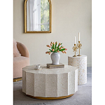 Стол кофейный с отделкой раковинами устриц Coastal Charm варинант исполнения - 4 | Loft Concept в Екатеринбурге