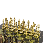 Шахматы Ренессанс из бронзы с доской из натурального камня Змеевик Decorative Thematic Chess  варинант исполнения - 3 | Loft Concept в Екатеринбурге