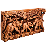 Панно из дерева слоны Panel With Animals варинант исполнения - 2 | Loft Concept в Екатеринбурге