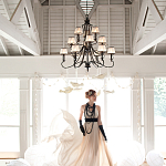 Люстра бронзового цвета с бежевыми абажурами из органзы в классическом стиле Hinkley варинант исполнения - 3 | Loft Concept в Екатеринбурге