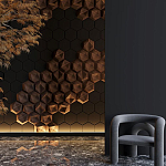 Гипсовая 3D панель с принтографией PM-41 варинант исполнения - 5 | Loft Concept в Екатеринбурге