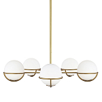 Люстра с 5-ю белыми шарообразными плафонами в сферические каркасах Feiss варинант исполнения - 1 | Loft Concept в Екатеринбурге