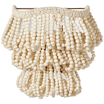 Настенный светильник с подвесками из деревянных бусин молочного цвета Wooden Beads Wall Lamp варинант исполнения - 1 | Loft Concept в Екатеринбурге