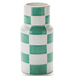 Ваза из фаянса Brighter than the Stars с шахматным принтом бирюзового цвета  варинант исполнения - 1 | Loft Concept в Екатеринбурге