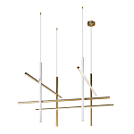 Люстра с 8-ю пересекающимися цилиндрическими плафонами на тонких тросах Trumpet tube варинант исполнения - 2 | Loft Concept в Екатеринбурге