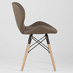 Стул с коричневым сиденьем из экокожи JEROEN варинант исполнения - 2 | Loft Concept в Екатеринбурге