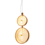  Подвесной светильник с плафонами из рельефного стекла Peony Glass Bronze Two варинант исполнения - 1 | Loft Concept в Екатеринбурге