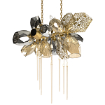 Люстра подвесная с 18-ю стеклянными плафонами с вертикальными подвесками Gilded Mirage  варинант исполнения - 7 | Loft Concept в Екатеринбурге