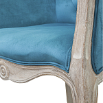 Кресло низкое в стиле прованс Louis French Armchair blue velour варинант исполнения - 4 | Loft Concept в Екатеринбурге
