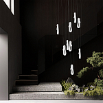 Подвесной светильник белого цвета с изогнутым плафоном Flow Loop варинант исполнения - 7 | Loft Concept в Екатеринбурге