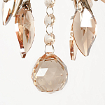 Люстра подвесная круглая с тканевым полупрозрачным абажуром и подвесками 4 лампы Gilded Elegance варинант исполнения - 6 | Loft Concept в Екатеринбурге