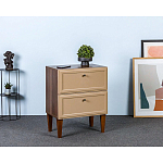 Тумба прикроватная бежевая из массива бука с 2-мя ящиками Wenge Light варинант исполнения - 5 | Loft Concept в Екатеринбурге