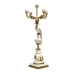 Подсвечник белый Попугай из фарфора с бронзовыми элементами Eden Garden варинант исполнения - 1 | Loft Concept в Екатеринбурге