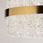 Люстра круглая золотого цвета с прозрачными рельефными стеклянными вставками Textured Glass Chandelier варинант исполнения - 10 | Loft Concept в Екатеринбурге