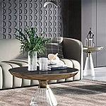 Дизайнерский журнальный стол на прозрачном основании Nofon варинант исполнения - 1 | Loft Concept в Екатеринбурге