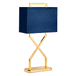 Настольная лампа с основанием из полированного золота и прямоугольным абажуром глубокого синего цвета Elstead Lighting варинант исполнения - 1 | Loft Concept в Екатеринбурге
