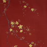 Обои ручная роспись Cherry Tree Special Colourway on Scarlet Lady dyed silk варинант исполнения - 2 | Loft Concept в Екатеринбурге