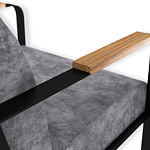 Кресло серый велюр с жесткими подлокотниками на полозьях Ashton варинант исполнения - 6 | Loft Concept в Екатеринбурге