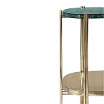 Консоль овальной формы золотая с полкой для хранения Craig варинант исполнения - 2 | Loft Concept в Екатеринбурге