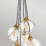 Подвесной светильник с шестью прозрачными стеклянными шарообразными плафонами Hinkley варинант исполнения - 6 | Loft Concept в Екатеринбурге