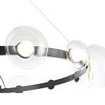 Люстра подвесная круглая с 12-ю прозрачными куполообразными плафонами и черным металлическим основанием Flos Wireline Lighting варинант исполнения - 5 | Loft Concept в Екатеринбурге