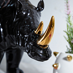 Статуэтка черный носорог с золотыми рогами Golden Horned Black Rhino варинант исполнения - 6 | Loft Concept в Екатеринбурге