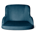 Стул с мягкой синей обивкой из велюра и подъемно-поворотным механизмом на белых колесиках Harper Blue and White варинант исполнения - 2 | Loft Concept в Екатеринбурге