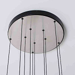 Люстра каскадная с 5-ю круглыми стеклянными плафонами дымчатого цвета и черными деталями Orbit Serenade варинант исполнения - 3 | Loft Concept в Екатеринбурге