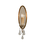 Бра с овальным зеркальным основанием с лампой в виде свечи и хрустальными подвесками Feiss варинант исполнения - 1 | Loft Concept в Екатеринбурге