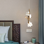 Люстра с белыми цветами на ветвистом каркасе Lure by PELLE варинант исполнения - 2 | Loft Concept в Екатеринбурге