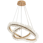 Люстра два кольца с хрустальным декором Rowan Crystal Ring Horizontal Gold Chandelier варинант исполнения - 2 | Loft Concept в Екатеринбурге