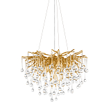 Люстра подвесная с прозрачными стеклянными подвесками в форме капель Диаметр 60 см Droplet Chandelier варинант исполнения - 1 | Loft Concept в Екатеринбурге