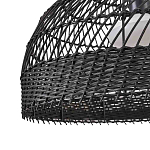 Подвесной светильник с округлым абажуром из черного ротанга Wicker Furniture варинант исполнения - 5 | Loft Concept в Екатеринбурге
