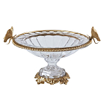 Чаша из прозрачного стекла с бронзовым ободком и фигурками бабочек Eden Garden варинант исполнения - 1 | Loft Concept в Екатеринбурге