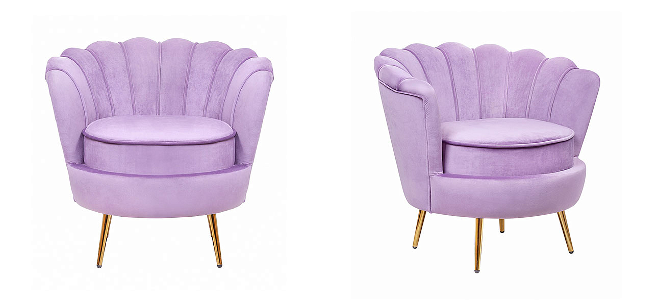 Кресло велюр фиолетовый Purple Flower Кресло велюр фиолетовый Purple Flower - Loft-Concept в Екатеринбурге