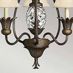 Люстра бронзового цвета с 3-мя кремовыми текстильными абажурами Hinkley варинант исполнения - 4 | Loft Concept в Екатеринбурге