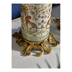 Ваза высокая из фарфора на бронзовом основании Turquoise Blooming Garden варинант исполнения - 5 | Loft Concept в Екатеринбурге